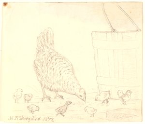 A Hen with Chicks by Niels Skovgaard