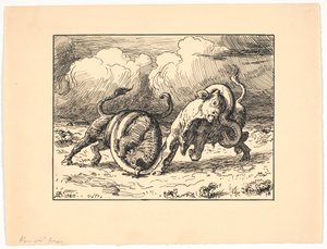 The Lindworm in Brande by Niels Skovgaard
