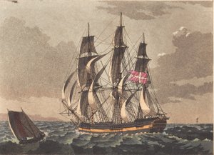 A Pilot Boat and a Danish Frigate in a Storm by Niels Truslew