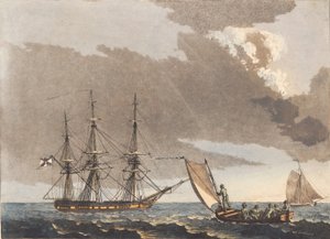 A Russian Frigate at Anchor by Niels Truslew