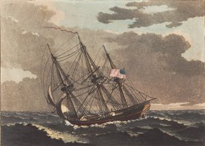An American Ship Running Before a Gale by Niels Truslew