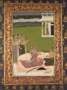 Portrait of Maharaja Savant Singh with Consort, Bani Thani by Nihal Chand