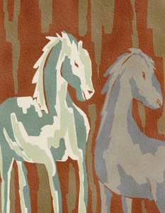 Abstract Forest Horses by Nikita Jariwala