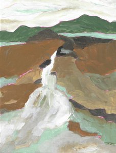 Abstract Mountain Waterfall by Nikita Jariwala