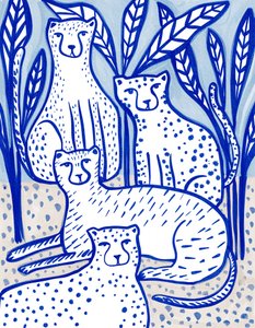 Blue Jungle Cheetahs by Nikita Jariwala
