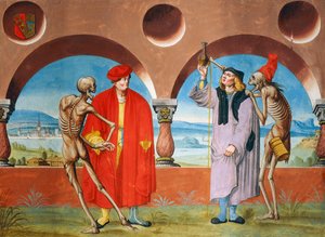 Death, Lawyer and Doctor from the Dance of Death Cycle by Albrecht Kauw