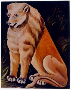 Young seated lion