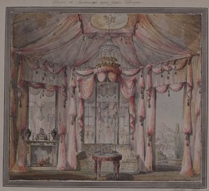 Interior Design for the Boudoir in the Count Bezborodko House in Moscow by Nikolai Alexandrovich Lvov