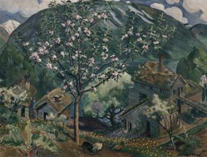 Apple tree in full bloom by Nikolai Astrup