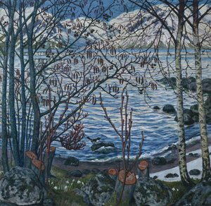 Bird on Rock by Nikolai Astrup