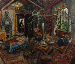 Interior with a Cradle, c.1925 by Nikolai Astrup