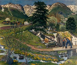 Kvennagong and Jolster Yard by Nikolai Astrup