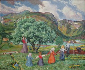 Summer Wind and Playing Children