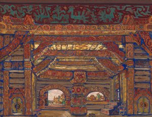 The Palace of Tsar Berendey. Stage design for the theatre play Snow Maiden by A. Ostrovsky by Nikolai Konstantinowitsch Roerich