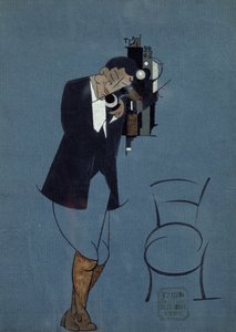 Self-portrait at the telephone
