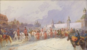 Entry of the captured family of Kuchum Khan into Moscow, 1599, 1891
