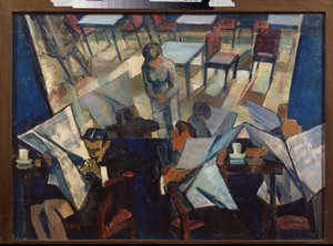 Cafe - Painting by Nikolai Pavlovich Ulyanov