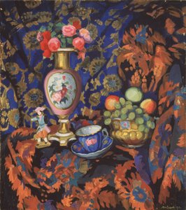 Still life with porcelain and flowers, 1913