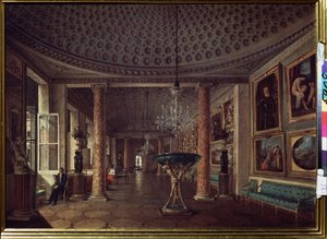 The Picture Gallery in the Stroganov Palace in St. Petersburg by Nikolai Stepanovich Nikitin