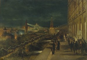 Illumination of Moscow on the occasion of the Coronation of Emperor Alexander III on 15th May 1883 by Nikolai Yegorovich Makovsky