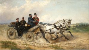 Tsar Alexander III and Kaiser Wilhelm II in a Landau