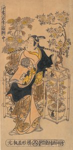 The Actor Ogino Isaburo as an Itinerant Flower Vendor by Nishimura Shigenobu