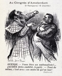 Altercation between Jean Jaures and Jules Guesde (Amsterdam socialist congress) by Noel Dorville, “Le Panache” 5/10/1904. by Noel Dorville