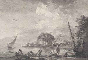 View of the Remains of the Temple of Venus on the Isle of Nisida Close to Pouzzol by Noël Le Mire