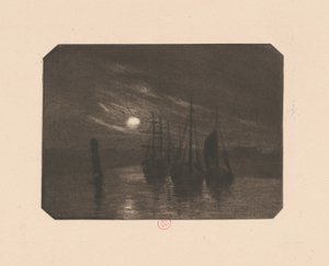 A Moonlit Harbor by Norbert Goeneutte
