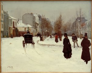 Boulevard de Clichy under the Snow by Norbert Goeneutte