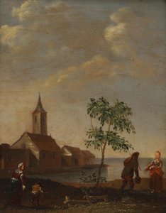 Village Scene by Norbert Grund