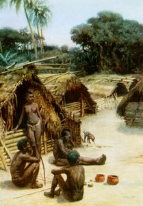 A Village in the New Hebrides, 1908 by Norman Hardy