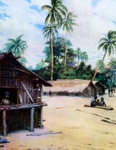 A Village in the Solomon Islands, 1908 by Norman Hardy