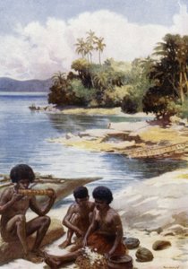 Dinner Time at Kwato, British New Guinea