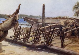 Old War Canoes, near Malekula, New Hebrides