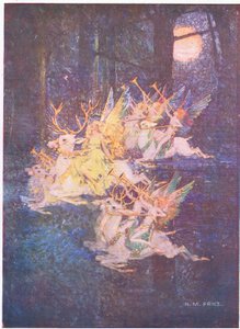 The Fairy Love: Through the Woods the Moon Was Glancing, There I Saw the Fays Advancing by Norman Mills Price