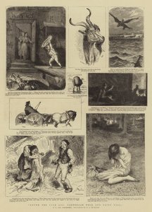 Around the Yule Log, Norwegian Folk and Fairy Tales (engraving) by Norwegian School