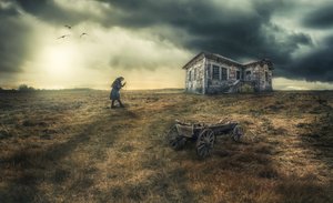 Lonely Figure Forgotten Home