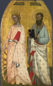 Saints Catherine and Bartholomew, c.1350