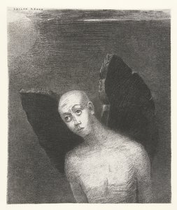 The Fallen Angel Spreads His Black Wings by Odilon Redon