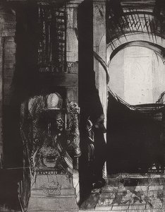 And Everywhere There Are Columns of Basalt, The Light Falls from the Vaults, Plate 3 from the Series The Temptation of Saint Anthony