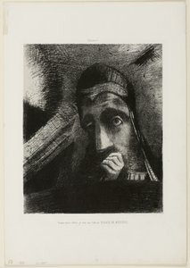 Face of Mystery, plate 1 from Homage to Goya by Odilon Redon