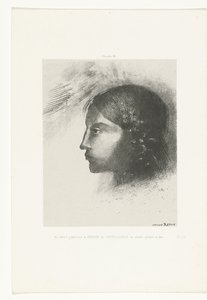 Awakening I Saw the Goddess of Intelligibility with Her Severe and Hard Profile by Odilon Redon