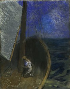 Holy Woman in a Boat by Odilon Redon