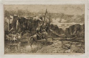 Standard-Bearer Crossing a Stream by Odilon Redon