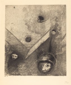 On Backdrop of Our Nights God with His Knowing Finger Traces a Multiform Implacable Nightmare by Odilon Redon