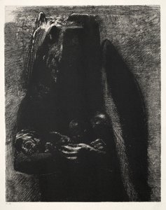 The Temptation of Saint Anthony First Series: It Is the Devil, Bearing Beneath His Two Wings by Odilon Redon