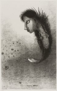 Then There Appears a Singular Being, Having the Head of a Man On the Body of a Fish by Odilon Redon