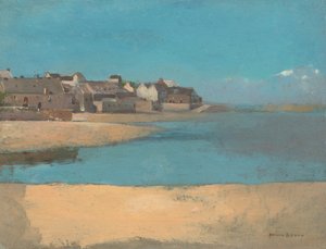 Village by the Sea in Brittany, c.1880 by Odilon Redon