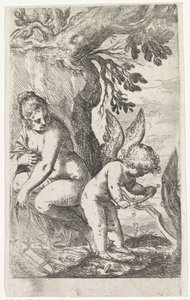 Venus Watching Cupid Making a Bow by Odoardo Fialetti (attributed to)